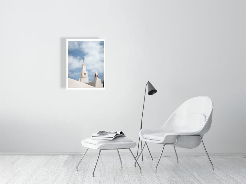 Weißer Kirchturm Binibeca Vell Menorca - Print - Fotograf Thomas Malek in Rohrenfels, Neuburg an der Donau, Ingolstadt, Schrobenhausen, Donauwörth
